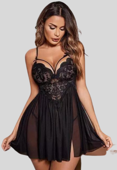Black Lace Babydoll Nightwear - product image 1