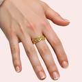 Intertwined Leaf Design Gold Finish Ring For Women - product image 1