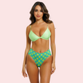 High-Waisted Polka Dot Bikini Bottom - Retro Green Vibes (Bottom Only) - product image 1