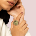 Antique Gold-Plated Mandala Statement Ring - product image 1