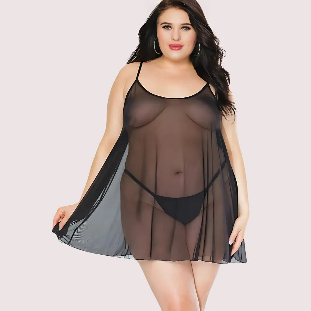 Lunar Desire Plus-Size Sheer Nightdress - product image 1