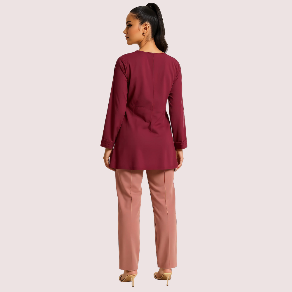 Rosewood Pintuck Pleated Cotton Top - product image 2