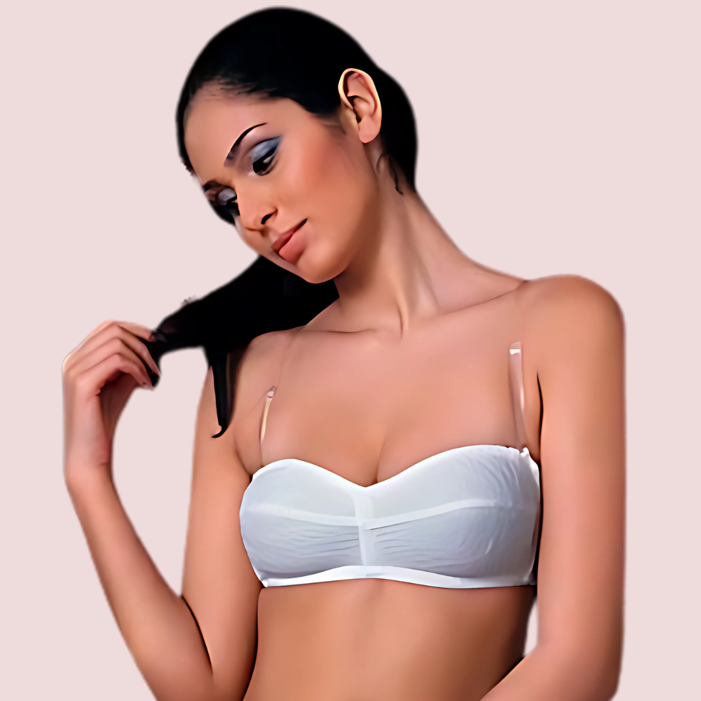 White Transparent Strap Bra - product image 1