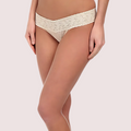 No Secret Light Cream V Shape Lace Waistband Thong Panty - product image 1
