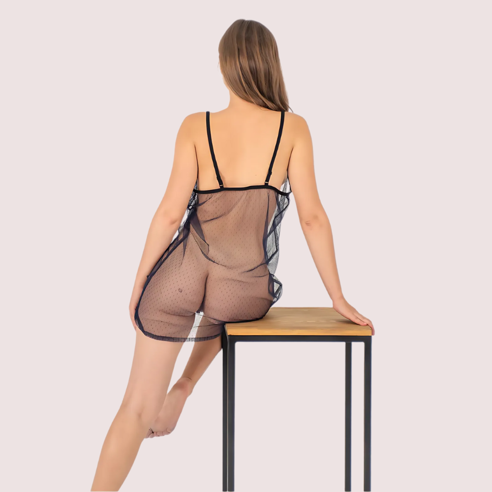 Midnight Allure Sheer Babydoll - Plus-Size - product image 2
