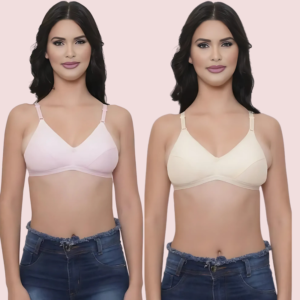 Breezy Comfort Cotton Summer Bra - Assorted Colors - 2 Pack - product image 1