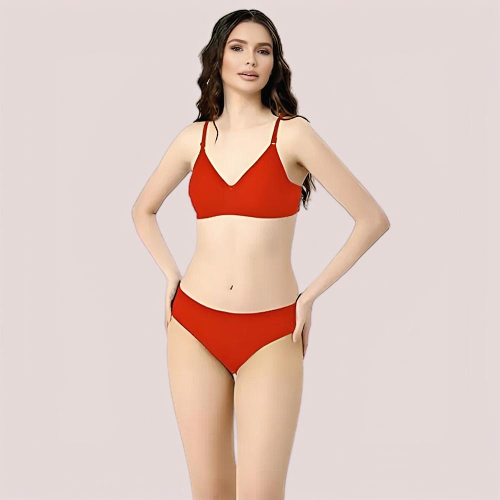 Cherry Hug - Red Cotton Bra & Panty Set - product image 2