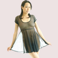 Twilight Glam Mesh Skater Dress - Plus-Size - product image 1