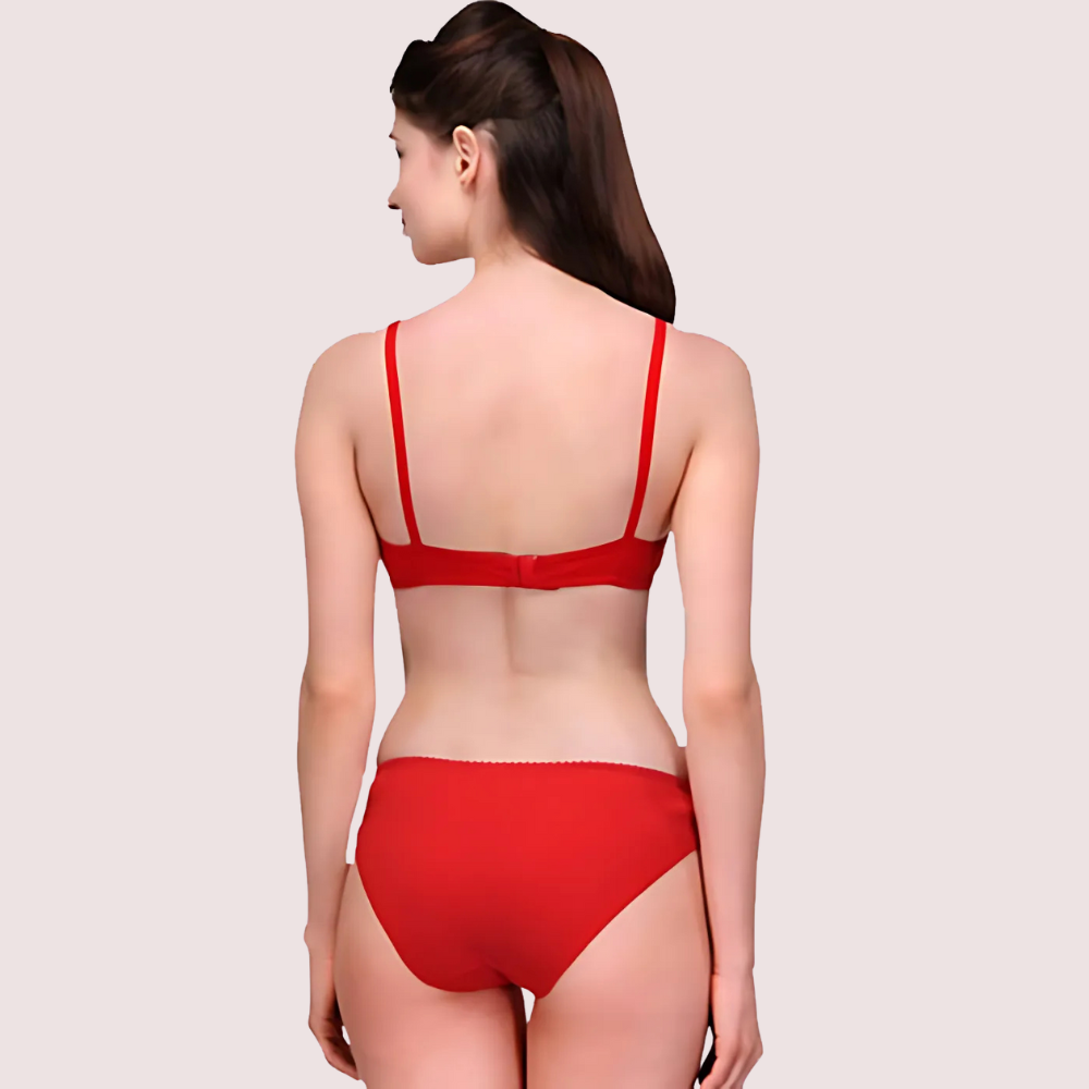 Red Cotton Everyday Bra Panty Set - product image 2