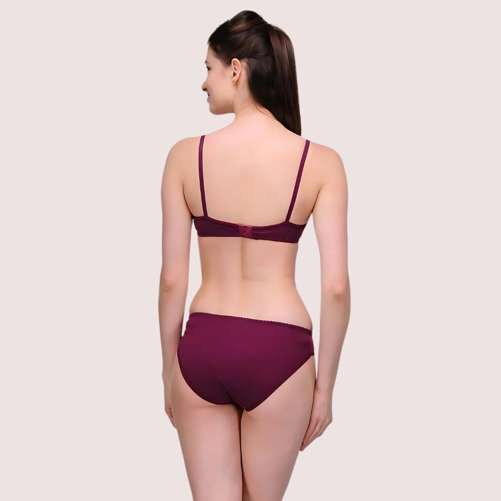 Pure Cotton Purple Bra Panty Set - product image 2