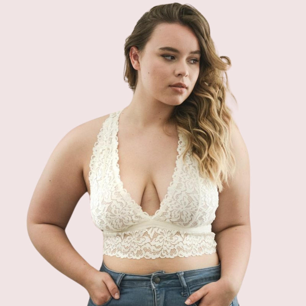 Graceful & Plus-Size White Lace Bralette - product image 2