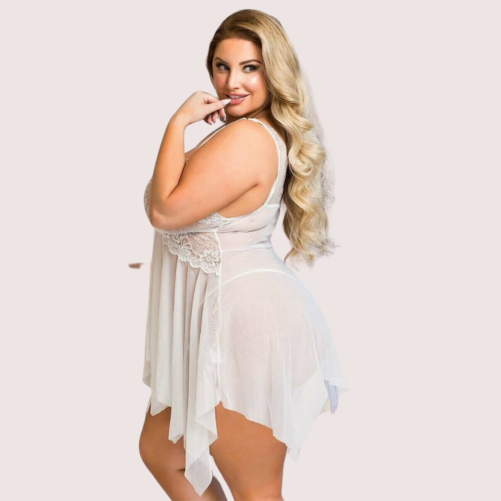 Douce Passion White Lace Trim Babydoll - product image 3