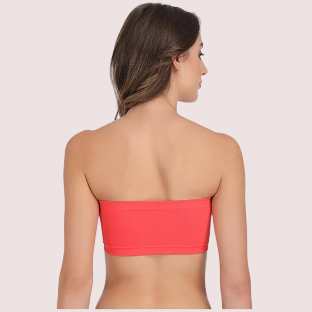 Coral Red Tube Bandeau Bra Top For Her - product image 3