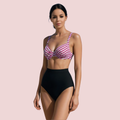 Structured Underwire Bikini Bra Top In Pink & White Stripe (Top Only) - product image 1