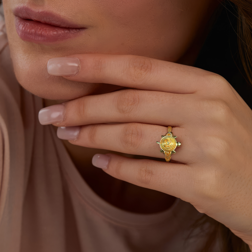 Classic Gold-Plated Engraved Ring - product image 1