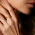 Classic Coin Design Gold Finish Statement Ring For Women - product image 1