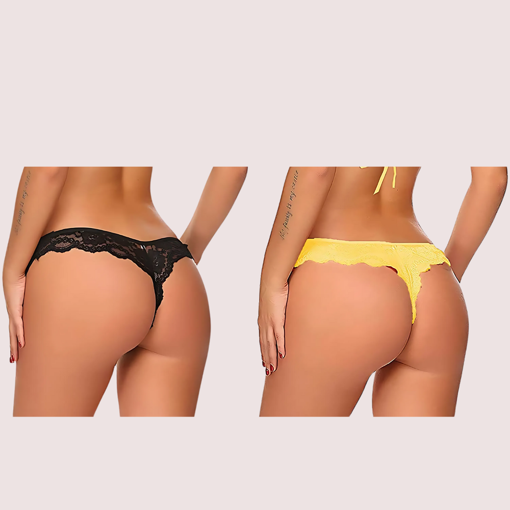 Women's' Lace Thong Panties Set - 2 Pack - product image 3