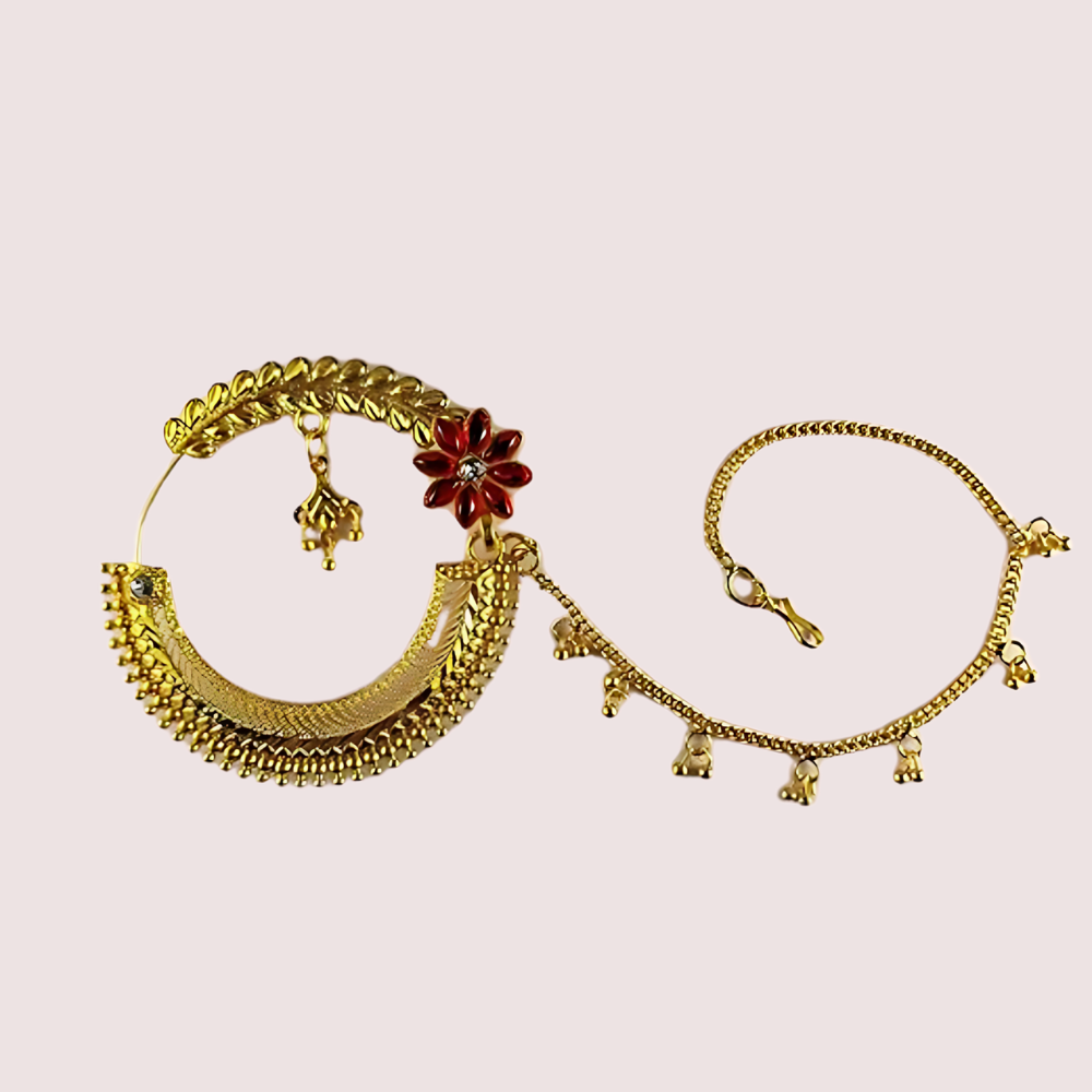 Classic Gold Plated Round Nath From Uttarakhand - product image 2