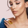 Elegant Gold-Plated Statement Ring With Red Gemstone - product image 1