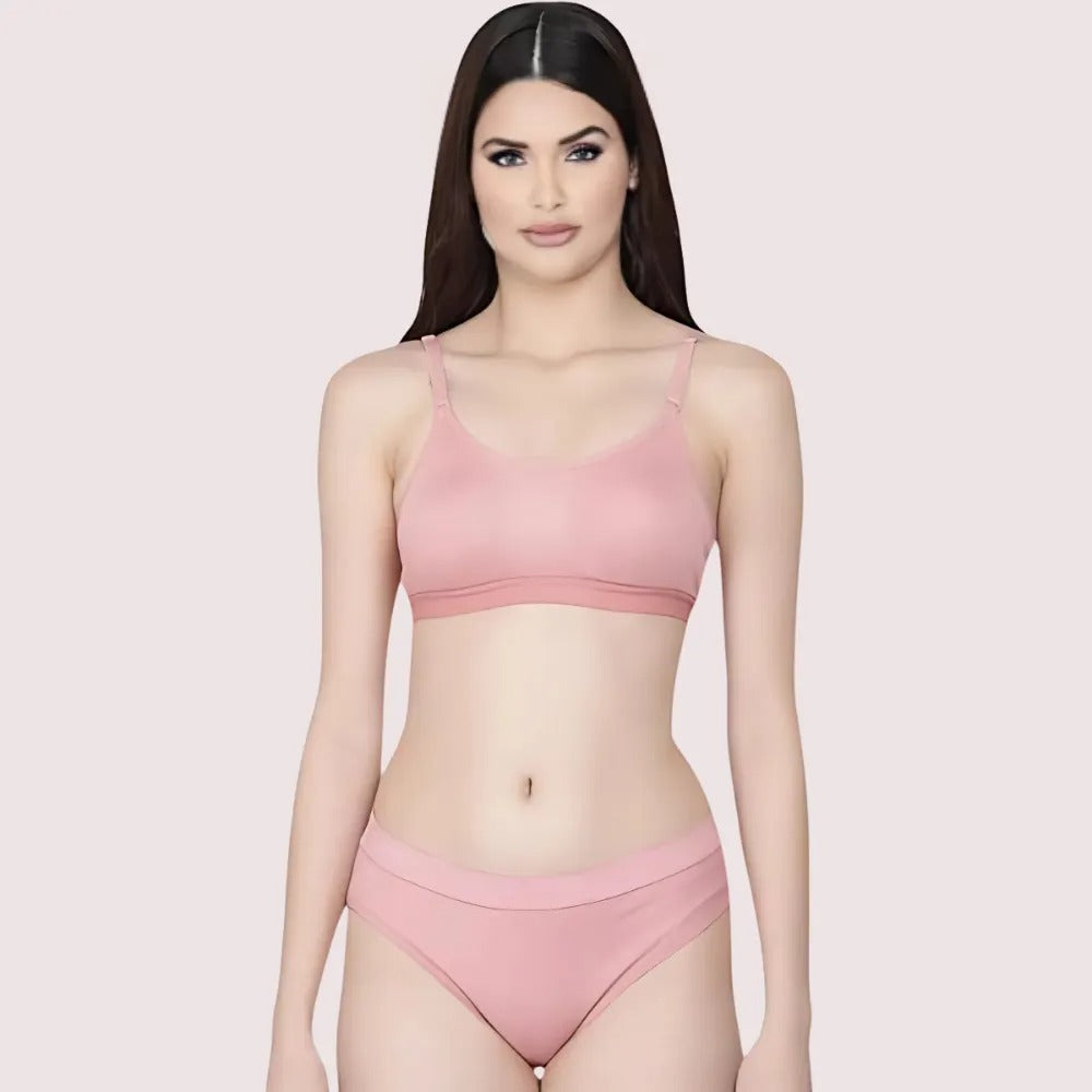 Wire-Free Women's Cotton Sports Bra Panty Set - 2 Pack - product image 1