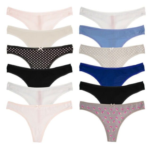 Pure Cotton Thong Panties - 3 Pack - product image 2