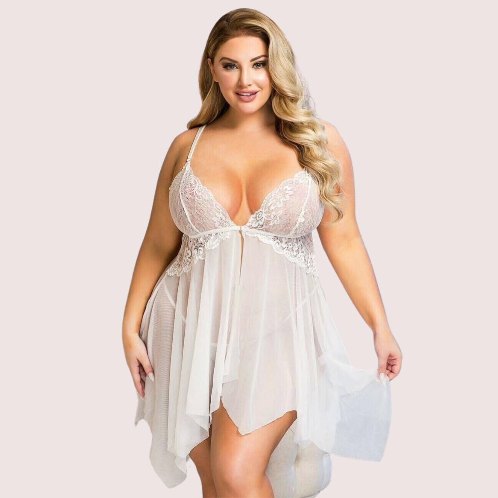 Douce Passion White Lace Trim Babydoll - product image 2
