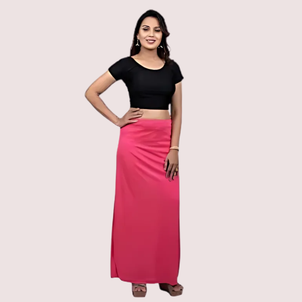 Women's Glossy Silk Saree'S Pink Petticoat - product image 1