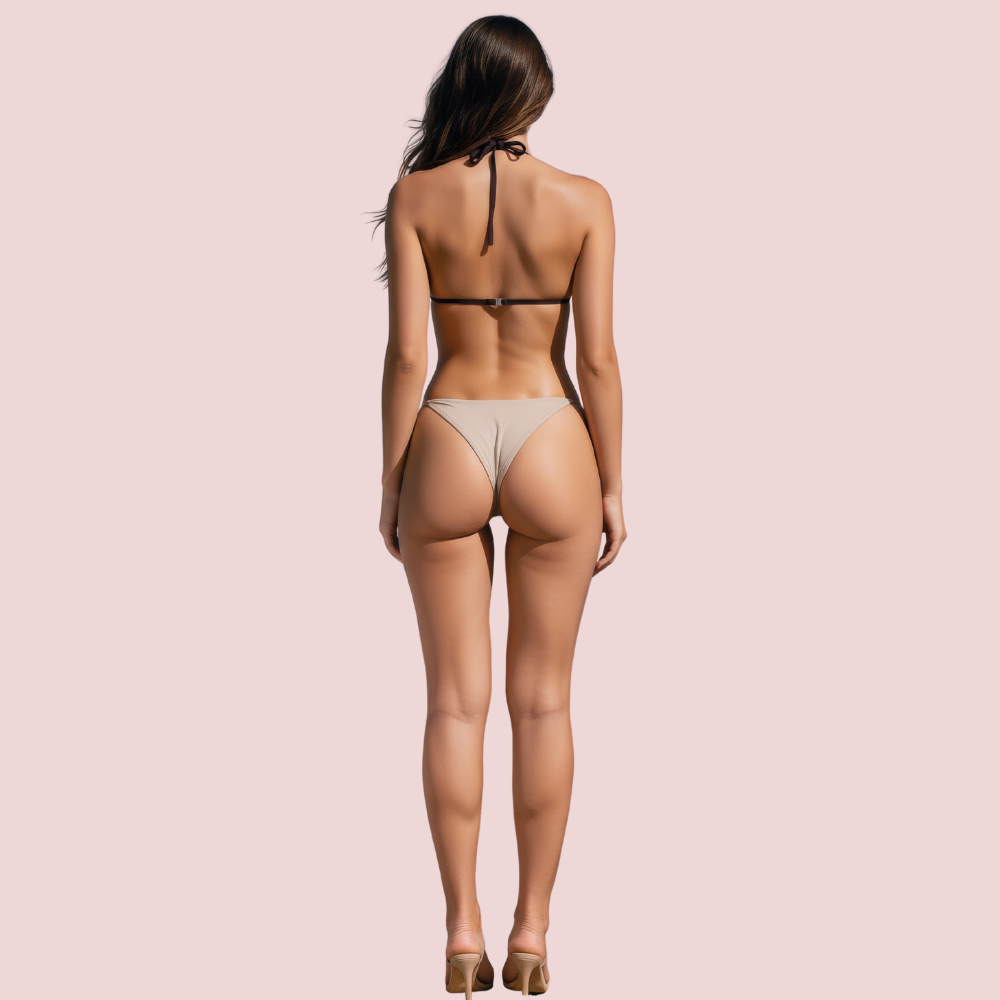 Classic Halter Triangle Bikini Top In Deep Espresso Brown (Top Only) - product image 2