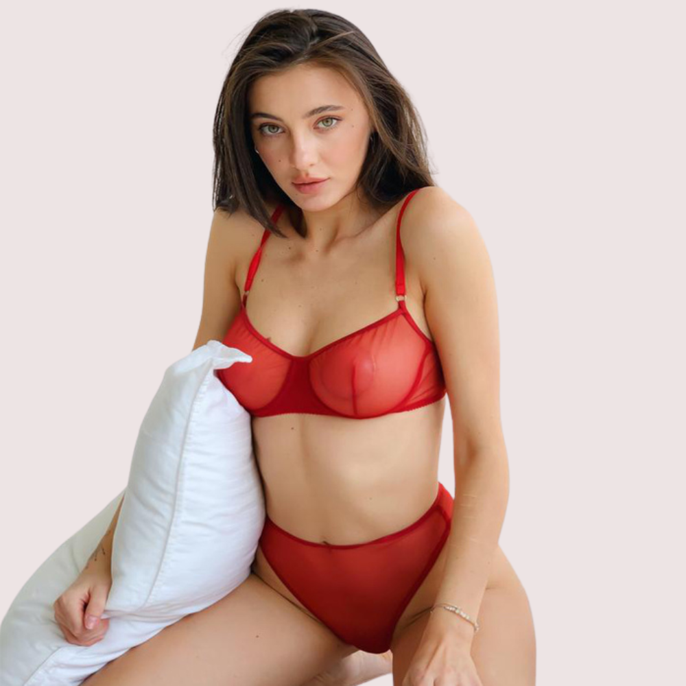 Scarlet Temptation Sheer Lingerie Set - product image 1