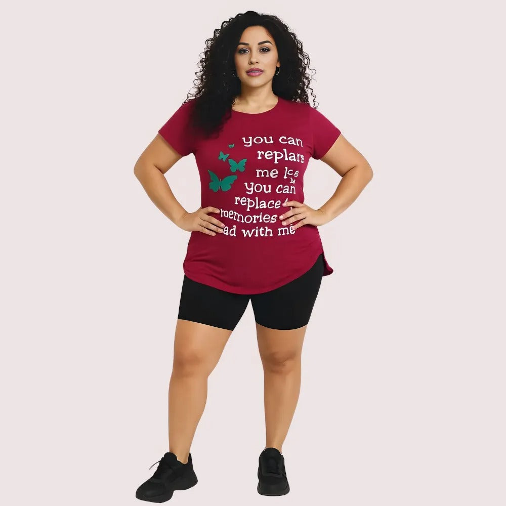 Butterfly Print Inspirational Graphic Tee - 2 Pack - product image 1