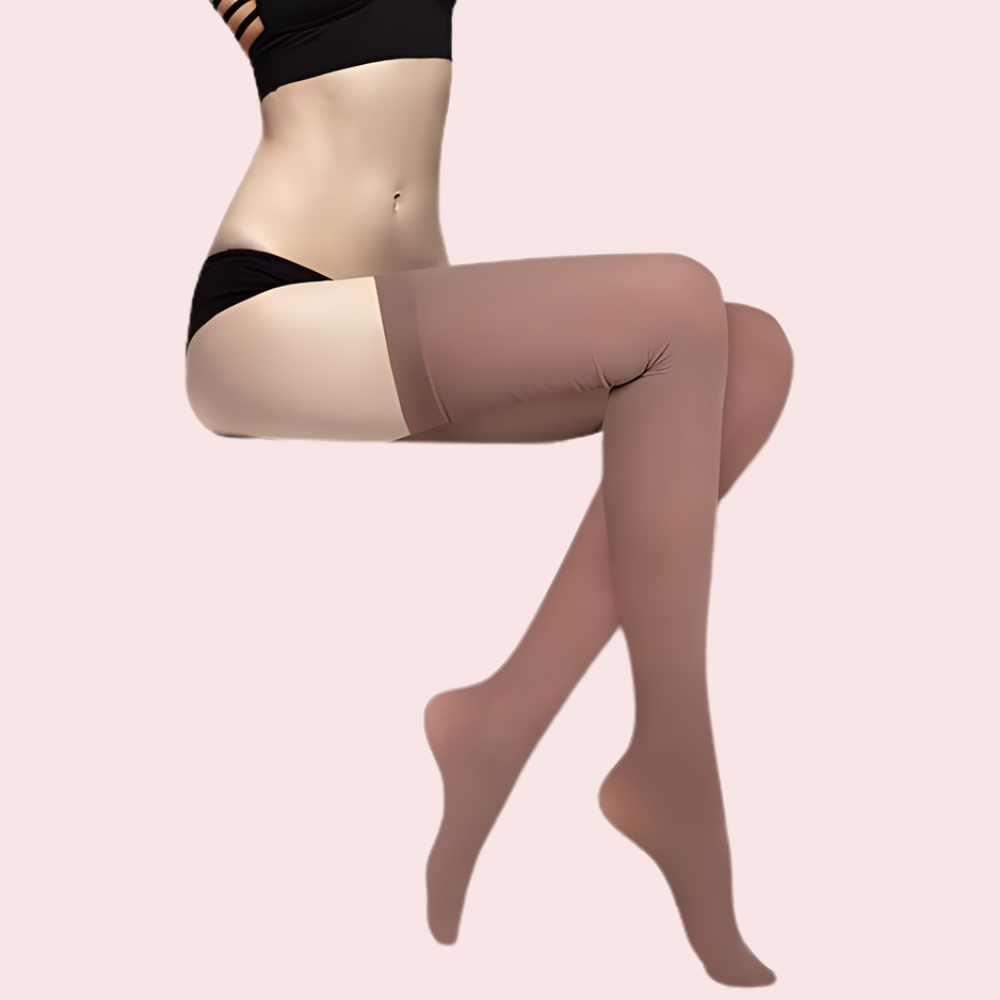 Soft Sheer Thigh-High Stockings - (Brown & Grey Combo) - 2 Pack - product image 2