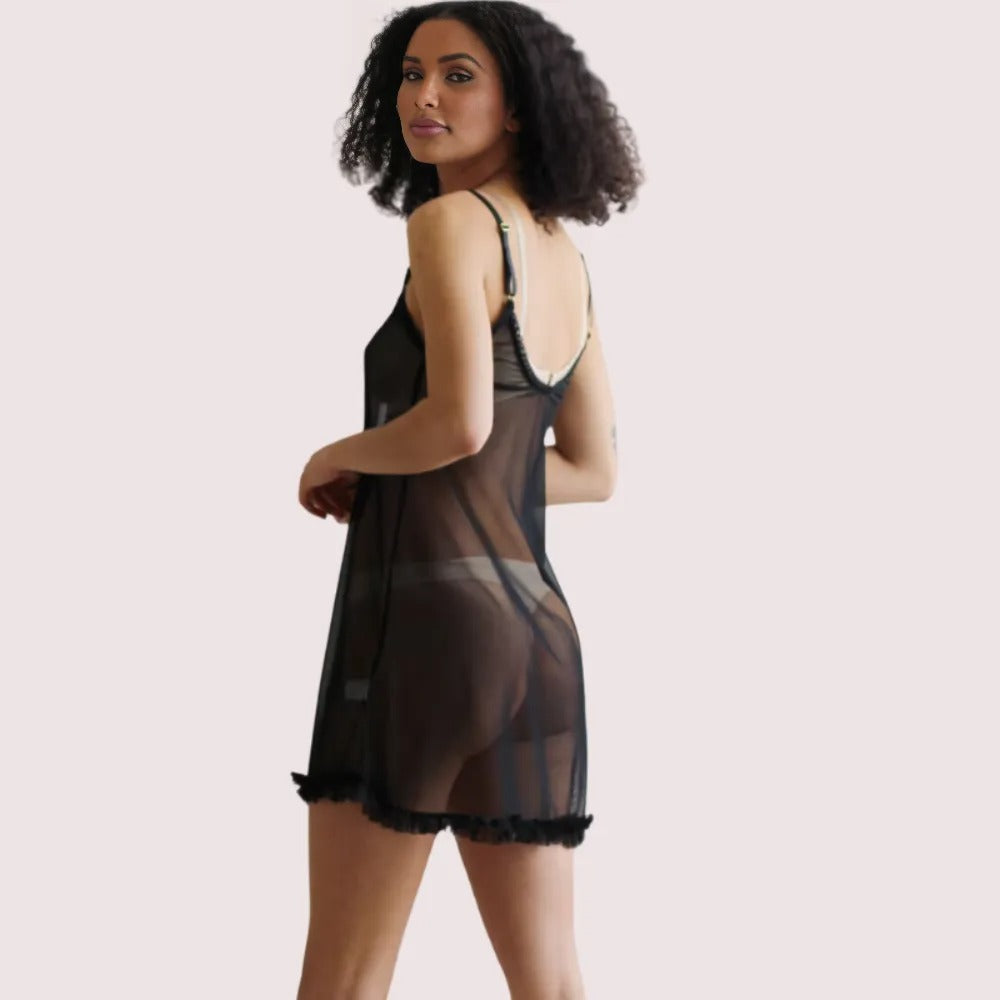 Black Enchanté Transparent Chemise - Plus-Size - product image 2