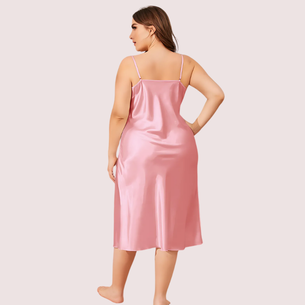 Plus-Size Solid Satin Slip Dress (4XL-5XL) - product image 4