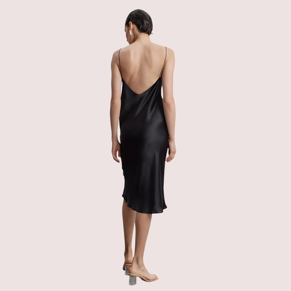 Silk Slip V-Neck Cocktail Party Dress - product image 2