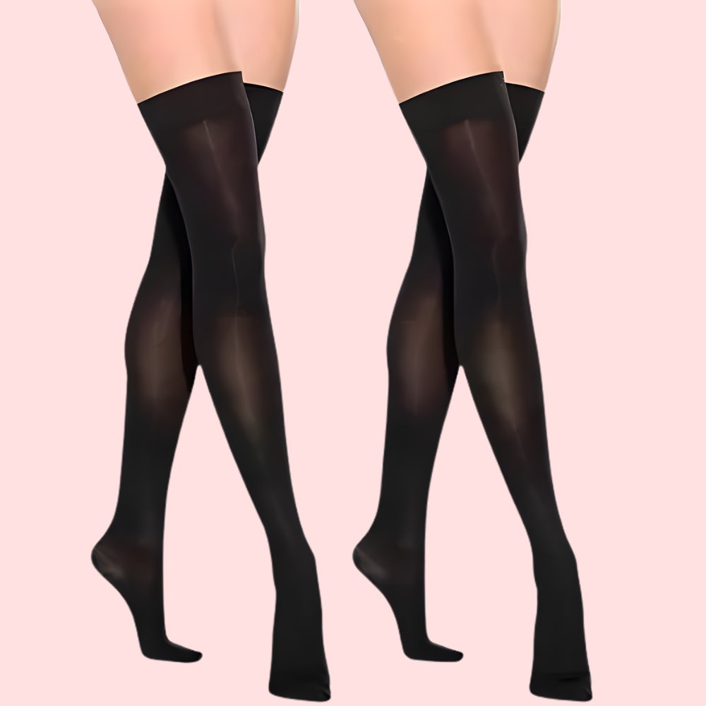 Ultrasoft Sheer Black Thigh-High Stockings - 2 Pack - product image 1