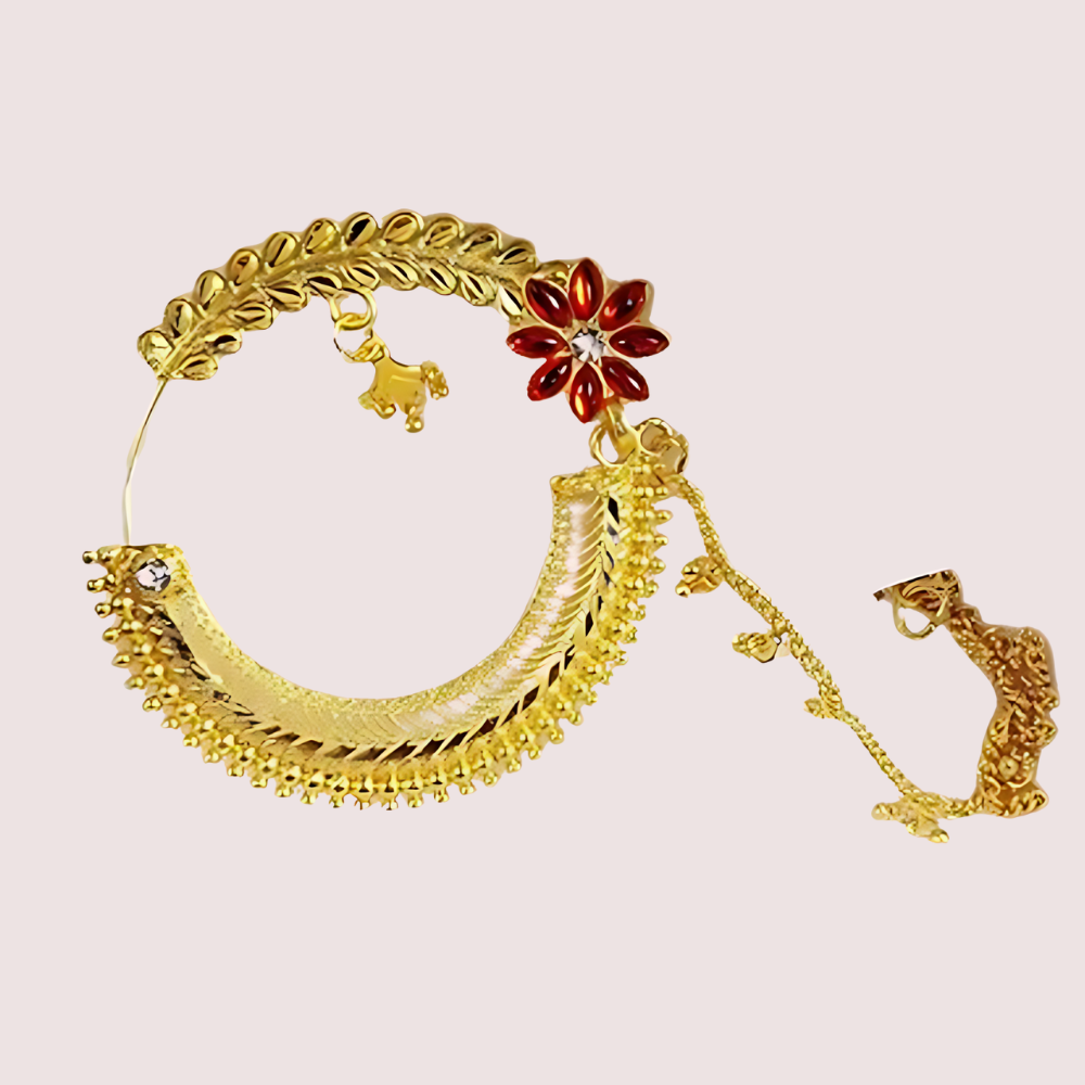 Classic Gold Plated Round Nath From Uttarakhand - product image 1
