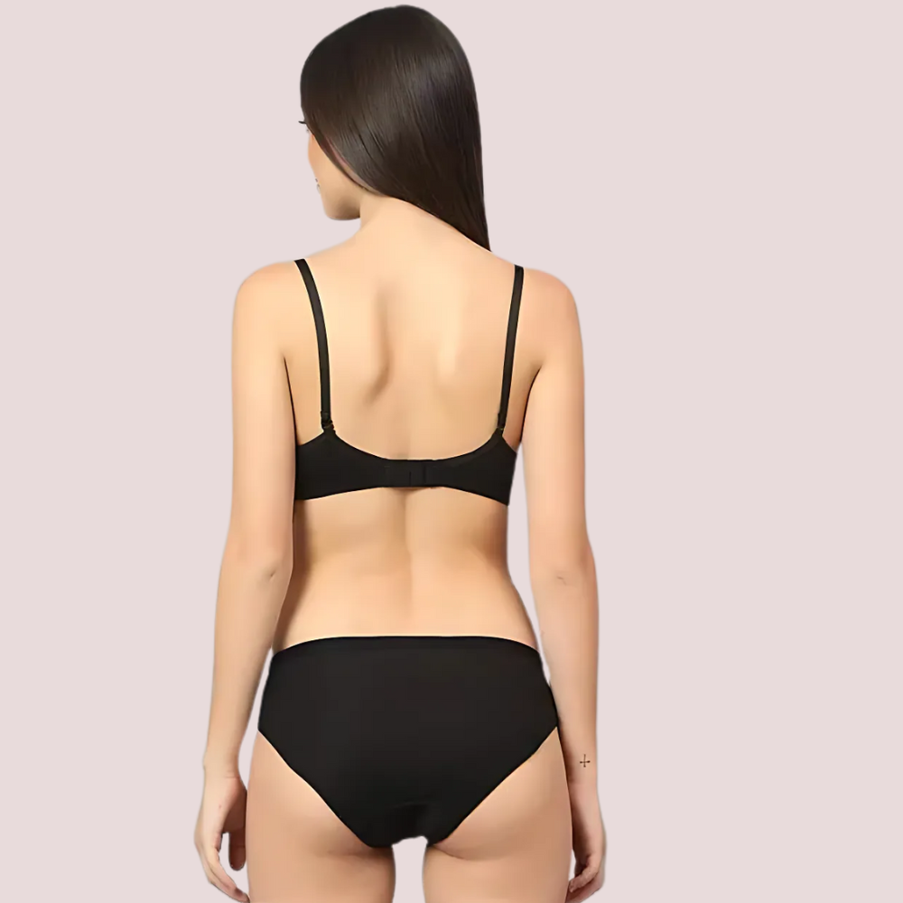 Cherry Hug - Black Cotton Bra & Panty Set - product image 3