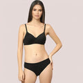Cherry Hug - Black Cotton Bra & Panty Set - product image 1