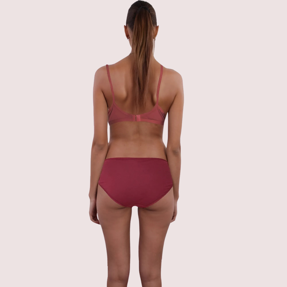 Organic Cotton Brown Bra Panty Set For Humid Weather - product image 2