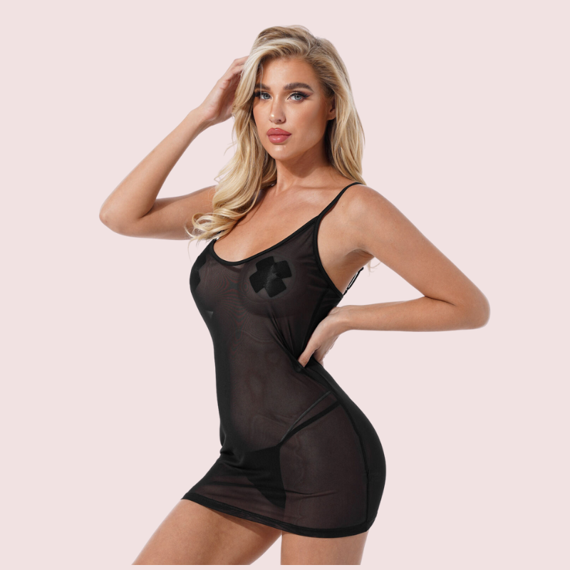 Sheer Black Mesh Chemise - product image 4