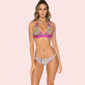 Pink Geometric Mandala Halter Bikini Top (Top Only) - product image 1