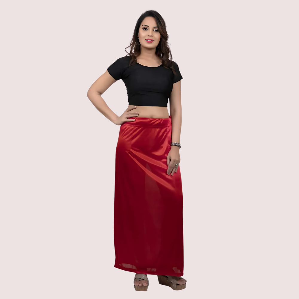Women's Glimmering Silk Stretchable Underskirt For Sarees - product image 1