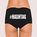 Customize Black Hashtag Cotton Boyshort Panty - product image 1