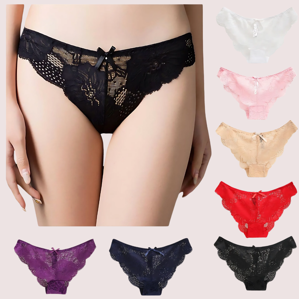 Low-Rise Hollow Bow Panties - 3 Pack - product image 1