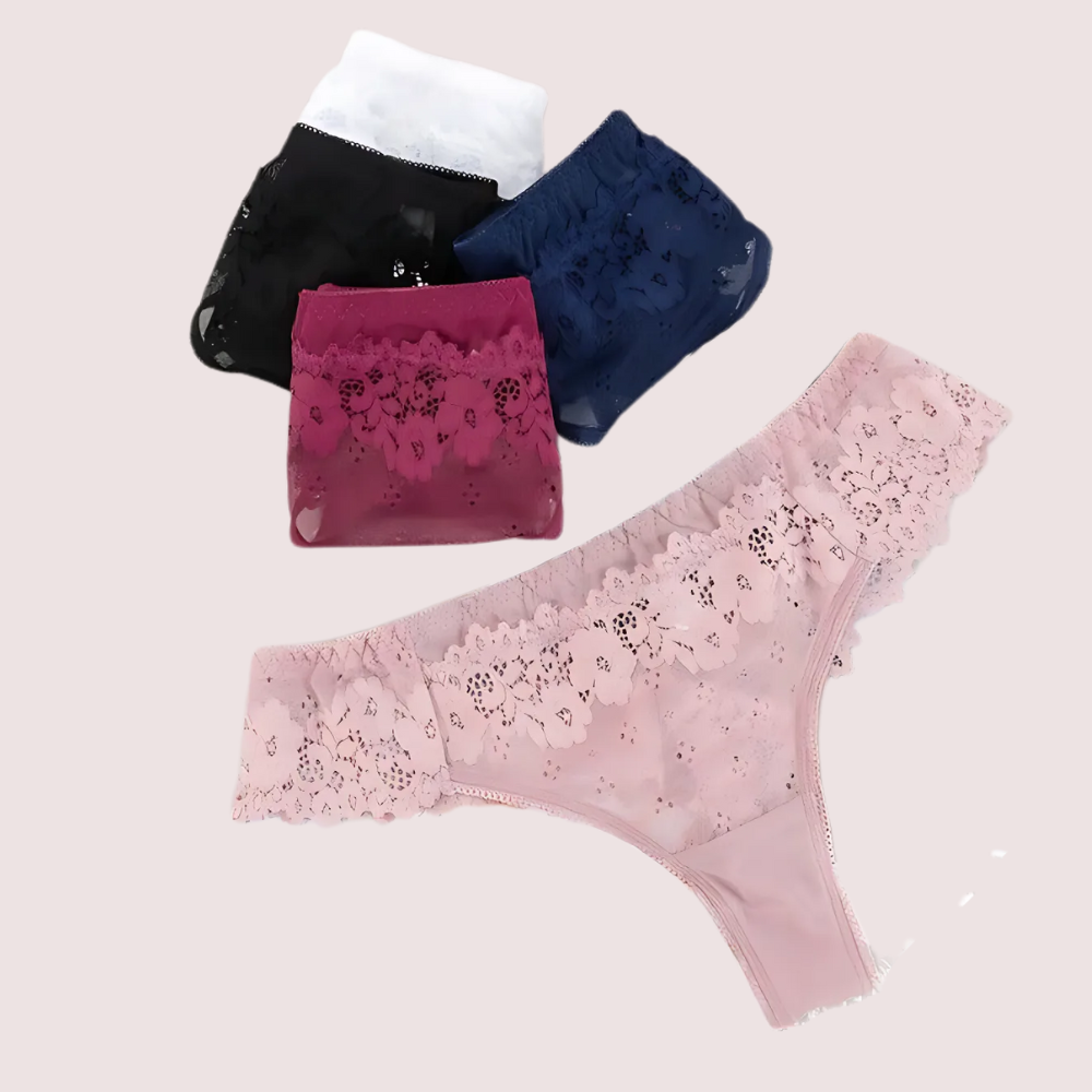 Women Floral Lace Thong Panties - 3 Pack - product image 4