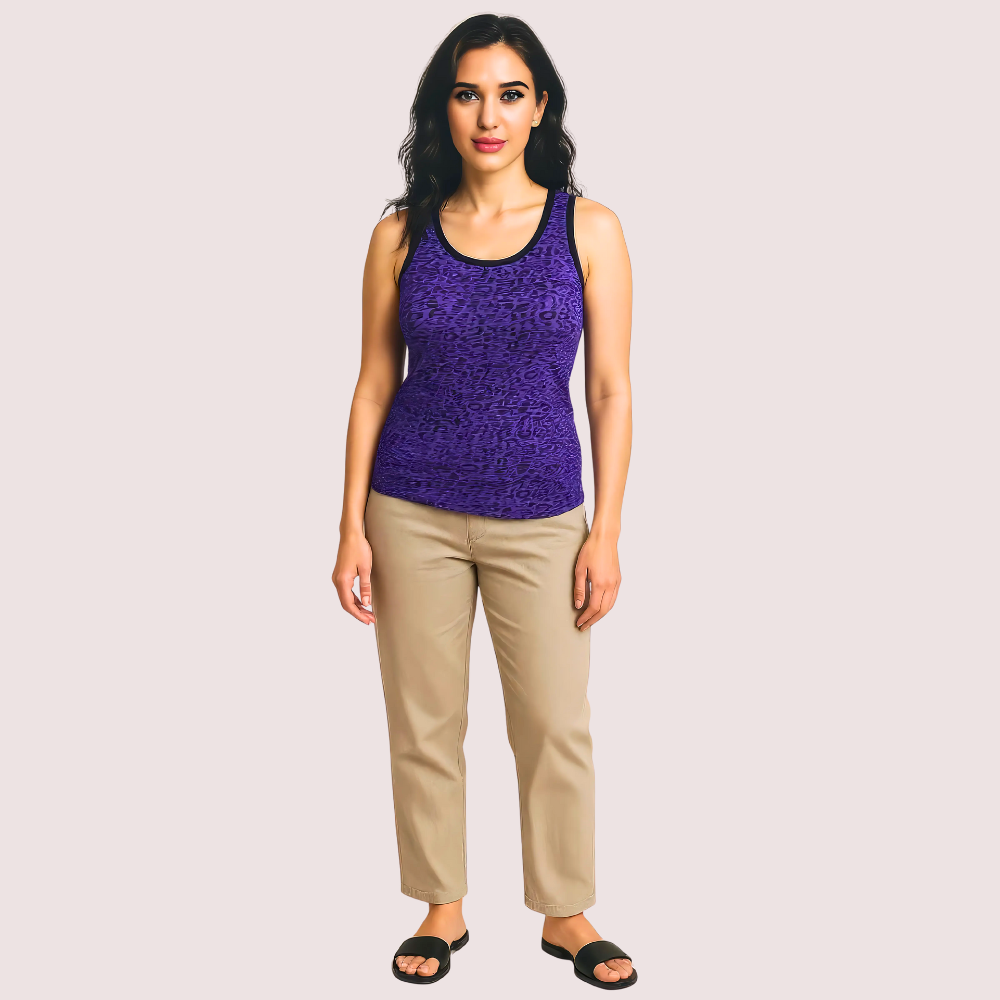 Electric Violet Leopard Print Tank Top - product image 1