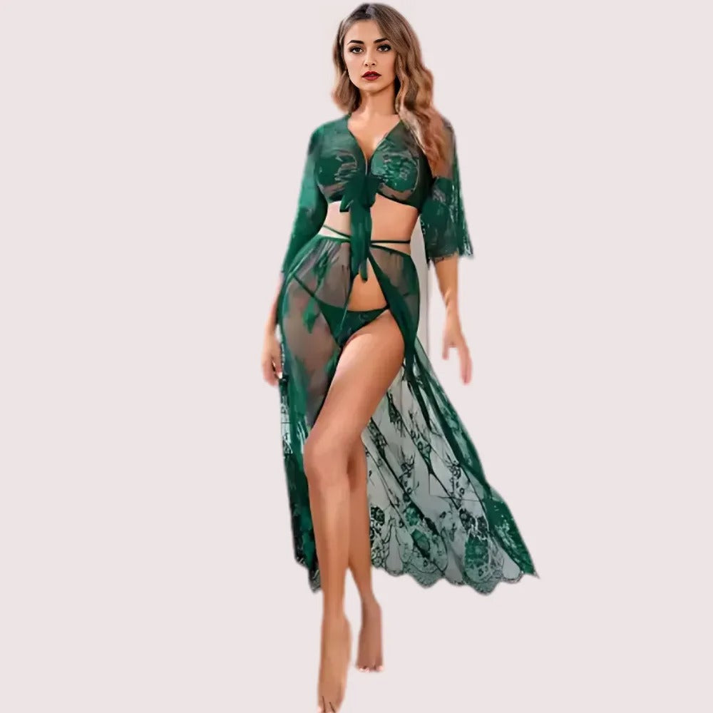 Stylish Sheer Net Top And Skirt Set - product image 2