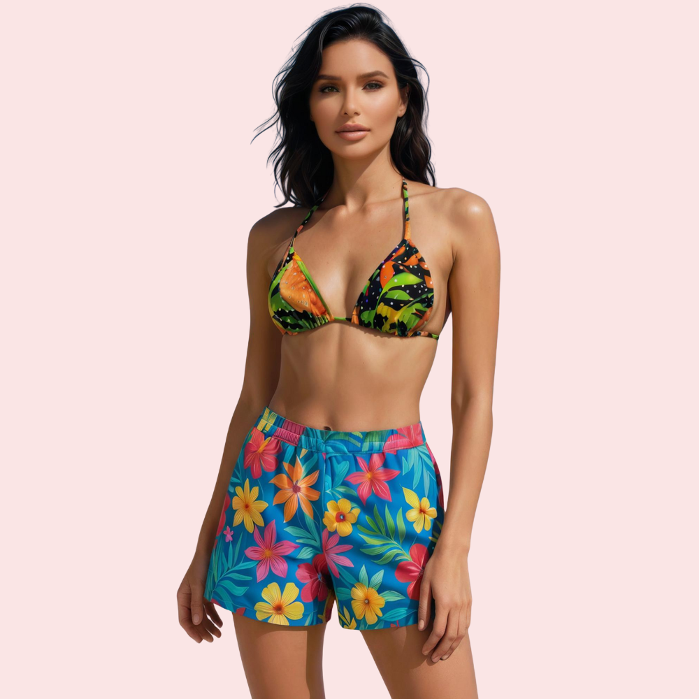 Rainforest Floral Print Triangle Bikini Top (Top Only) - product image 1