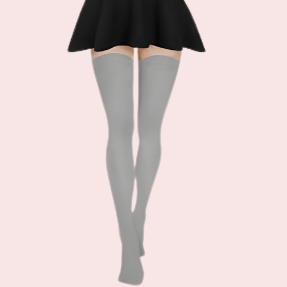 Dual-Shade Thigh-High Sheer Stockings - (Grey & Black) - 2 Pack - product image 2