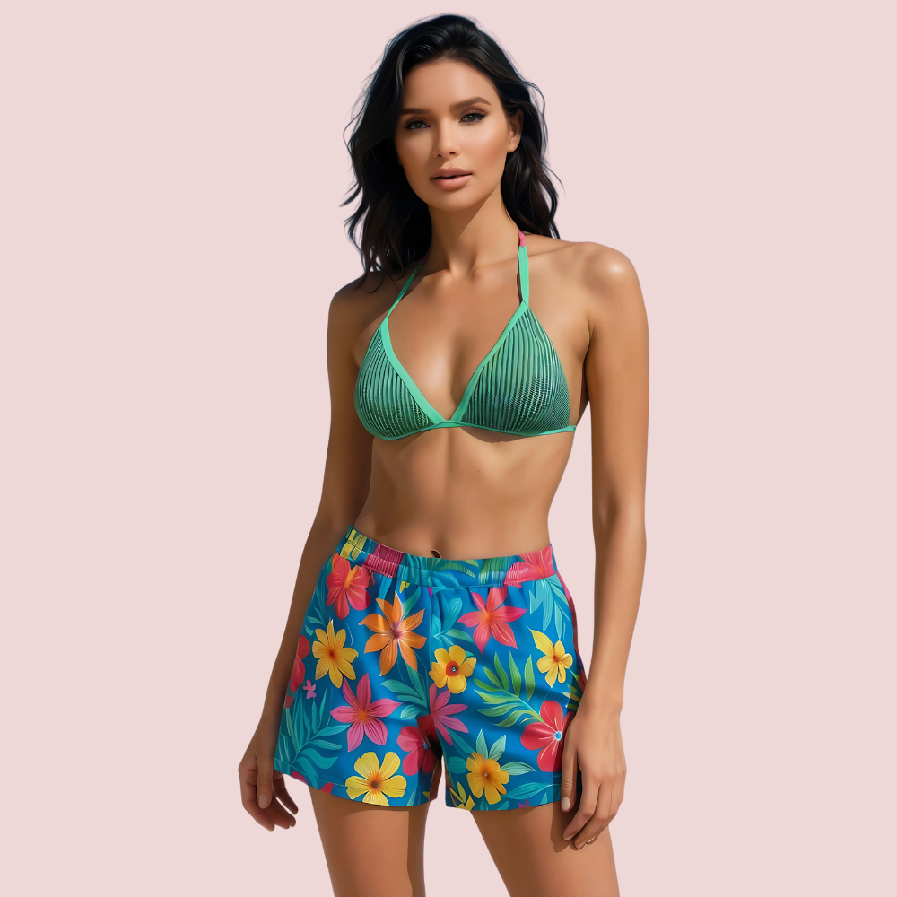 Sporty Minimalist Crochet-Look String Bikini Soutien (Top Only) - product image 1